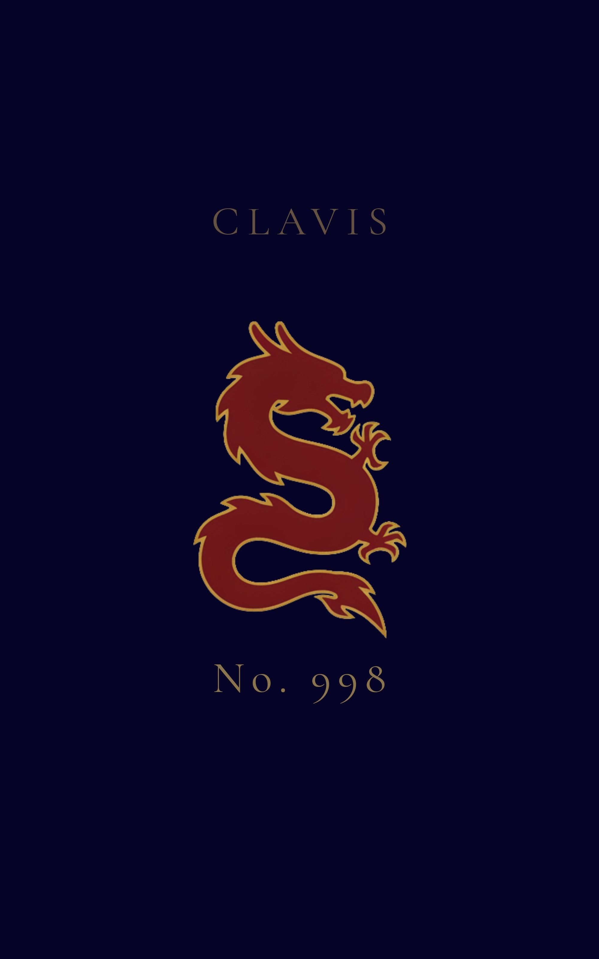 CLAVIS Dragon No.998 — Crimson Red on Midnight Navy