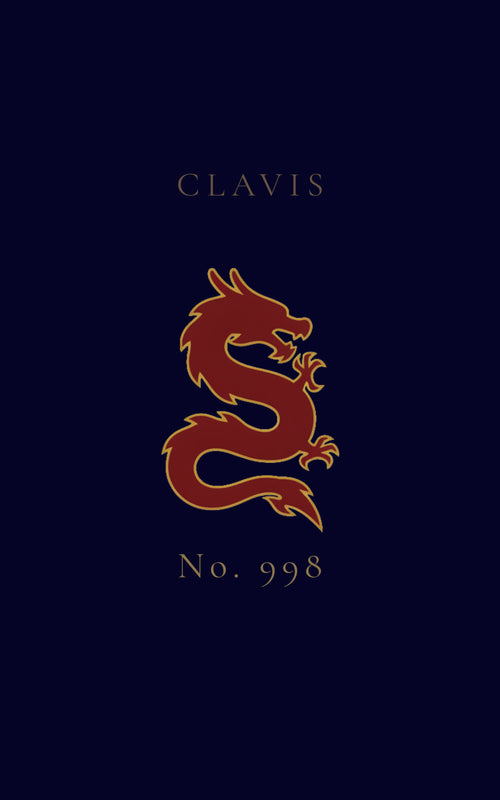CLAVIS Dragon No.998 — Crimson Red on Midnight Navy