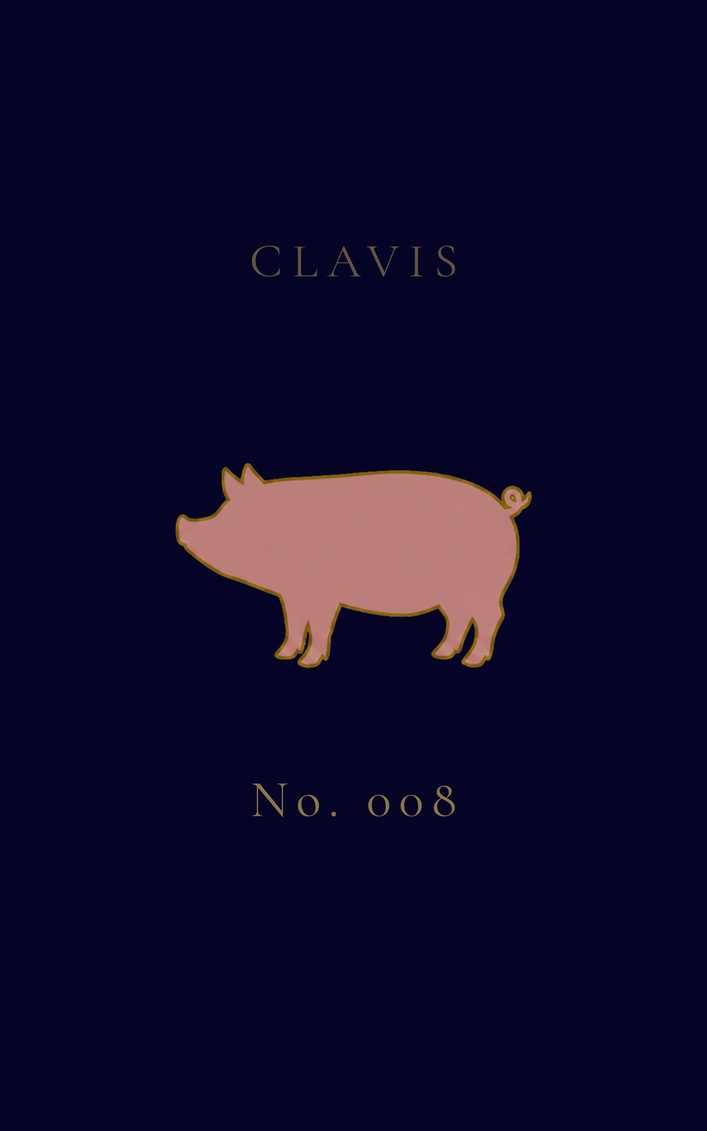 CLAVIS Pig No.008 — Blush Pink on Midnight Navy