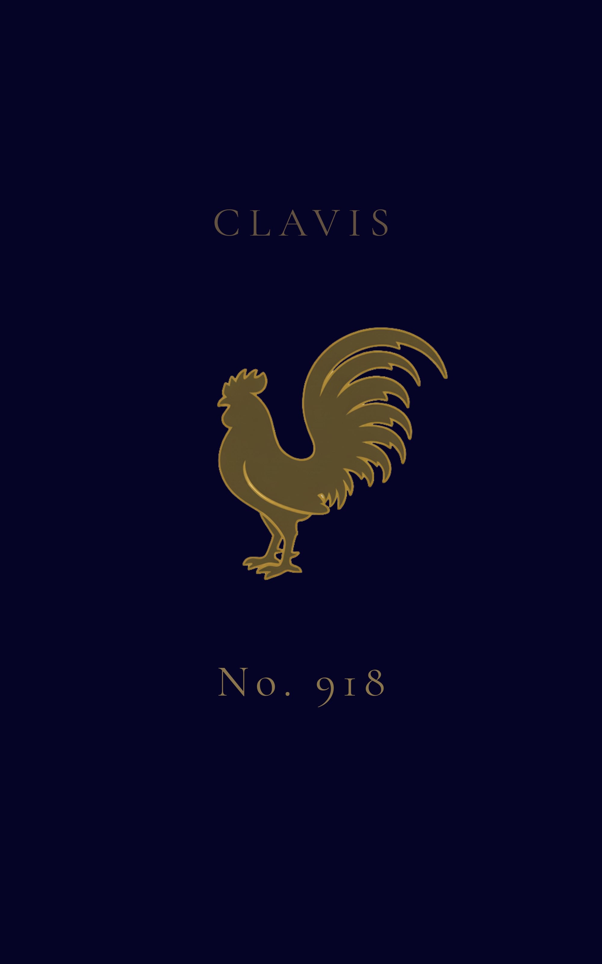 CLAVIS Rooster No.918 — Deep Gold on Midnight Navy